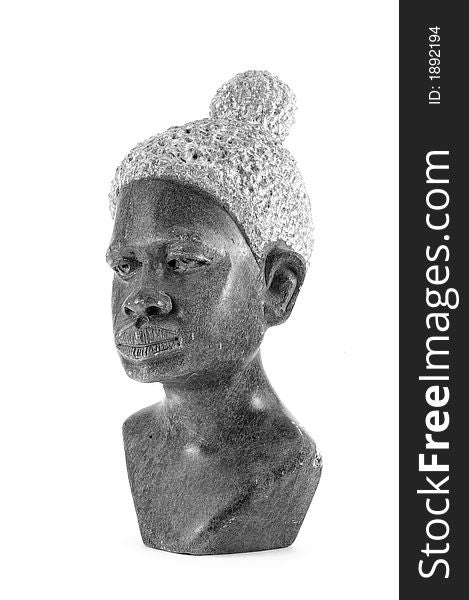 Statue against white background. isolated, african. Statue against white background. isolated, african