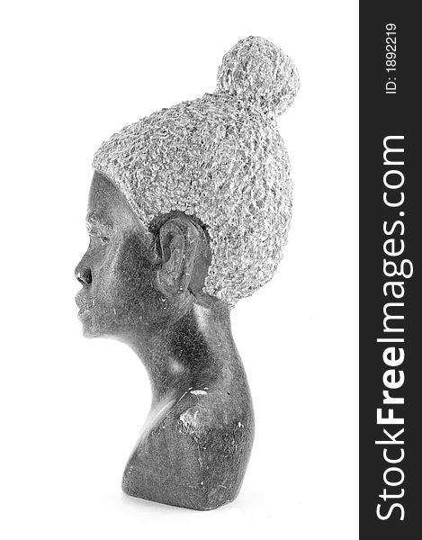 Statue against white background. isolated, african. Statue against white background. isolated, african
