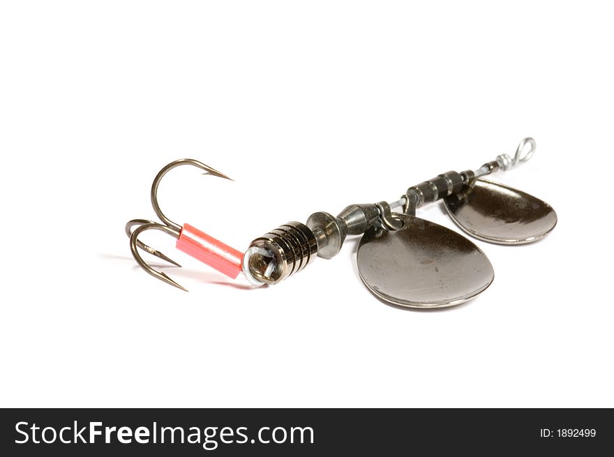 Series object on white: isolated - minnow with fish-hook