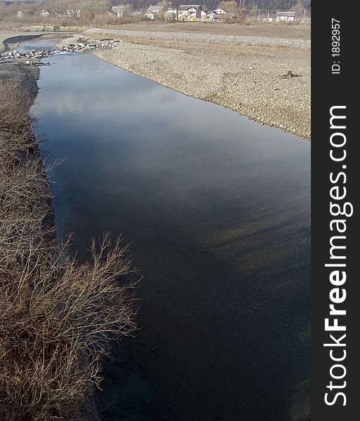 River, where is reside the sky (water reflection from water surface). River, where is reside the sky (water reflection from water surface)