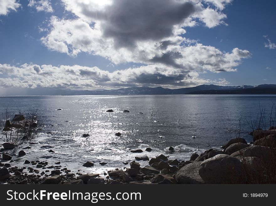Frozen rocks along the shore of Lake Tahoe, Ca. Frozen rocks along the shore of Lake Tahoe, Ca