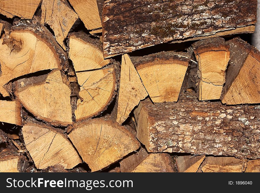 Firewood log prepared for winter