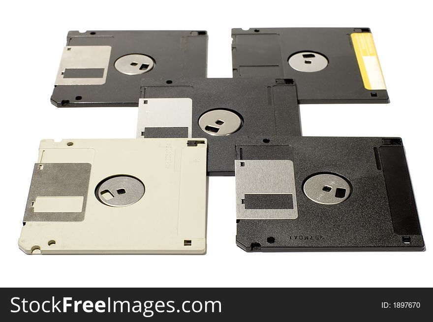 Series object on white: isolated - floppy disk. Series object on white: isolated - floppy disk