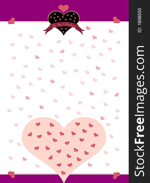 Valentine's card with funny hearts. Valentine's card with funny hearts