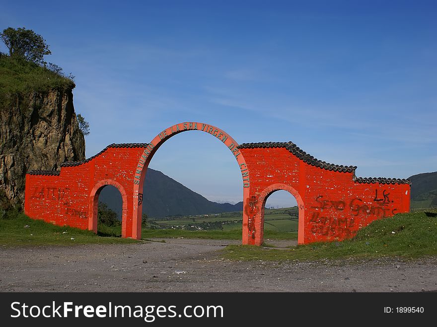 Arc gate in the mountains of the South America.