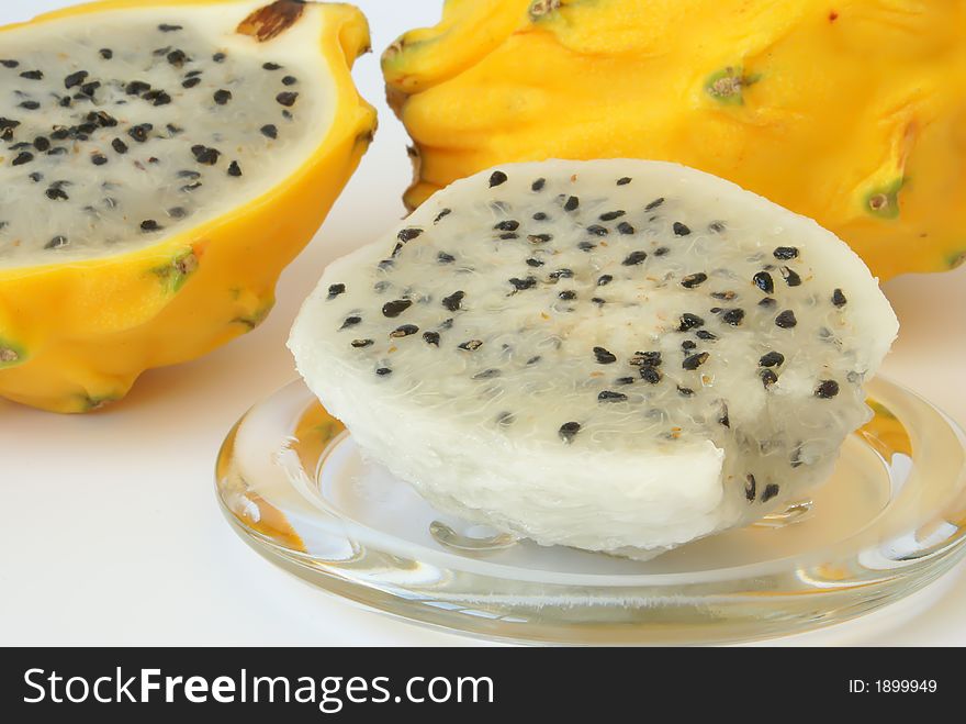 Pitahaya - tasty tropical fruit. Has sweet juicy pulp. Pitahaya - tasty tropical fruit. Has sweet juicy pulp.