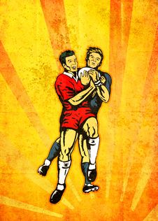 Rugby Players Catching Ball Royalty Free Stock Image Rugby Players Catching Ball Royalty Free Stock Image