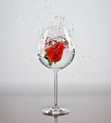 Strawberry In A Glass Of Water Royalty Free Stock Image Strawberry In A Glass Of Water Royalty Free Stock Image