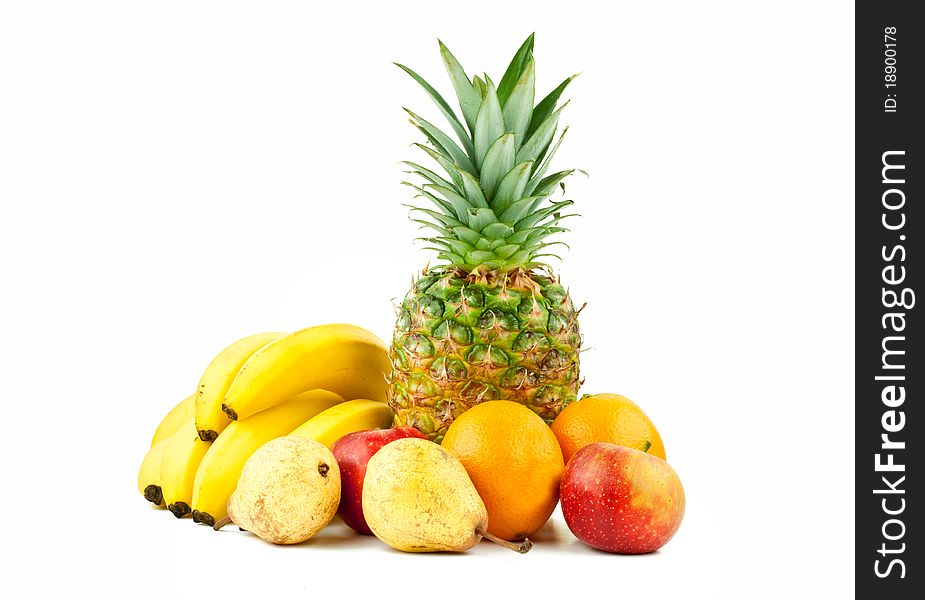 Beautiful composition of fruit on a white background. Beautiful composition of fruit on a white background.