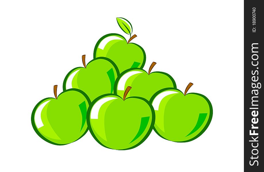 Pile of apples on a white background