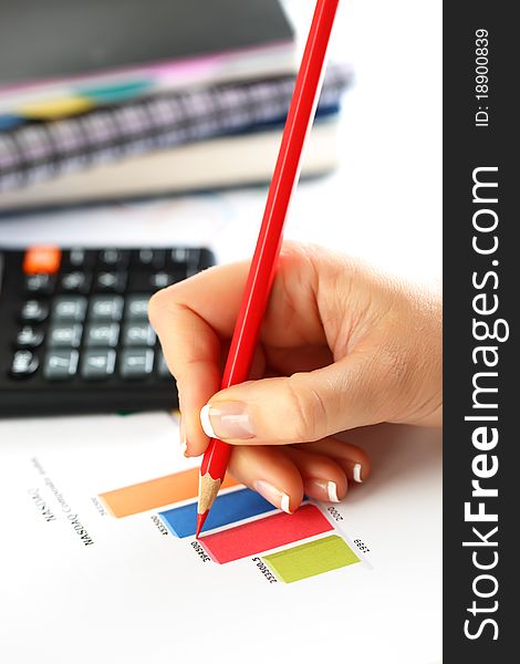 Financial charts and graphs on the table