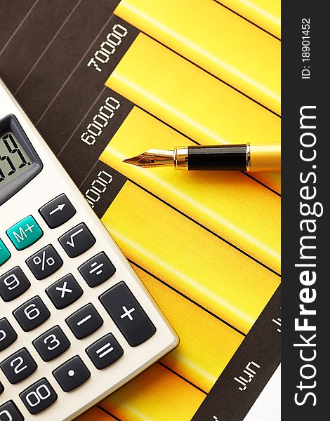 Financial charts and graphs on the table