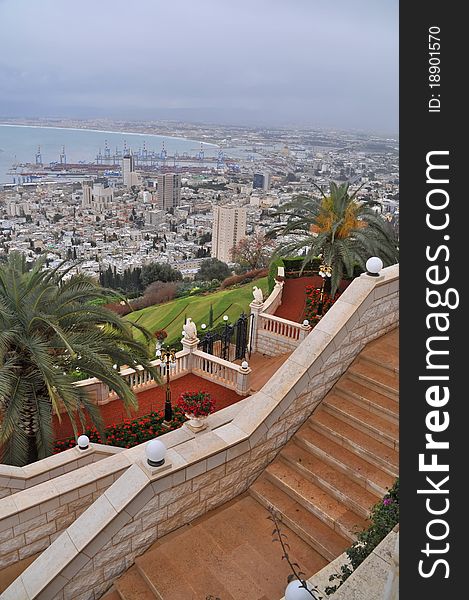 Bahai Gardens and view over Haifa