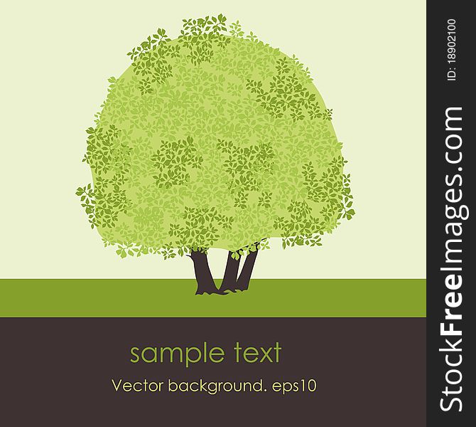 Card with stylized tree. Place for your text. Card with stylized tree. Place for your text