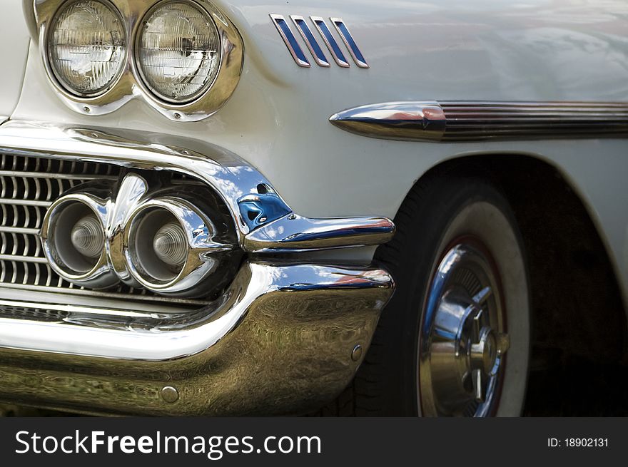 Old american classic car outdoor. Old american classic car outdoor