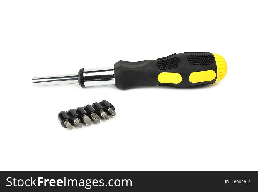 Screwdriver set isolated on a white background