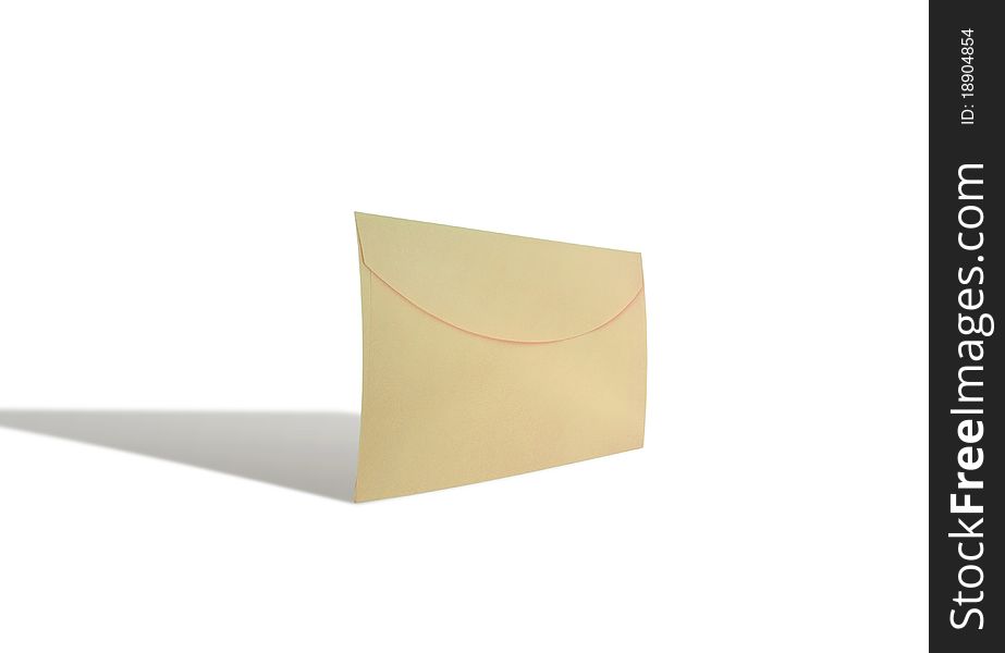 Brown envelope isolated on the white background