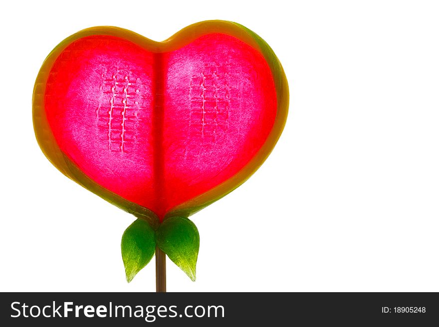 Colorful heart made from sticky sugar. Colorful heart made from sticky sugar