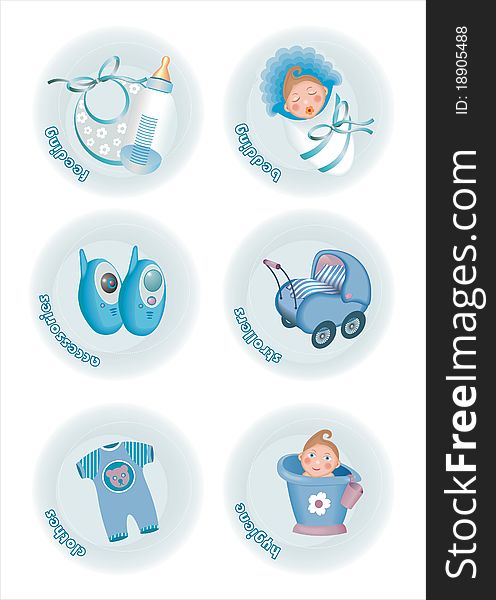 Illustration of different baby icons