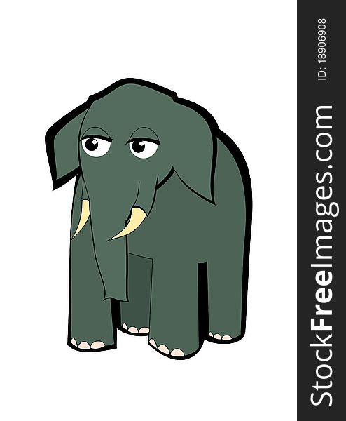 Cartoon african elephant. Vector illustration. Cartoon african elephant. Vector illustration