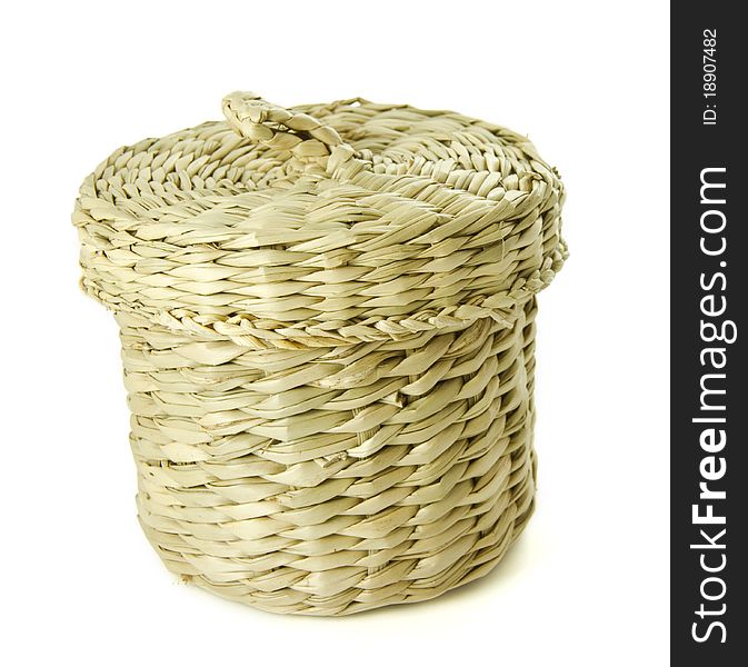 Single seagrass basket isolated on a white background