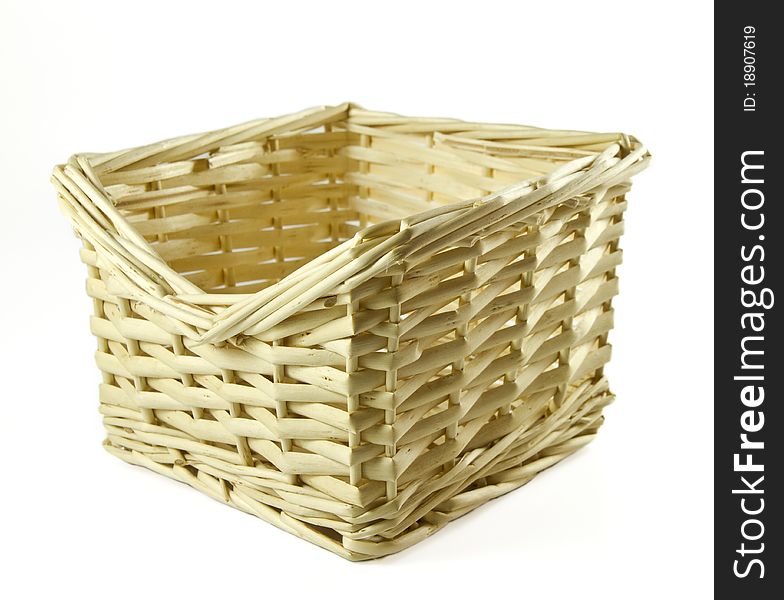 Wattled basket isolated on a white background