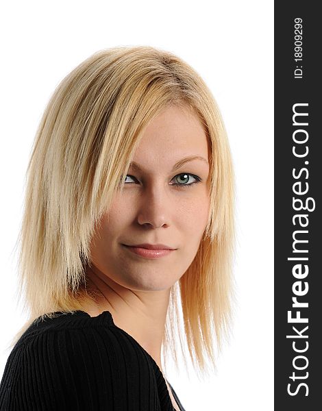 Portrait of Young Blond isolated on a white background