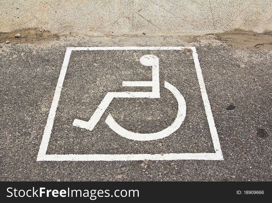 Disabled sign on street