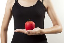 Apple On Hand Royalty Free Stock Photo Apple On Hand Royalty Free Stock Photo