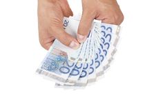 Hands Holding Money Royalty Free Stock Image