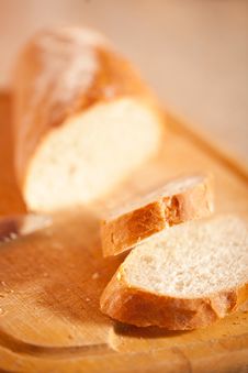 Crusty Slices Of Fresh Baguette Stock Photos Crusty Slices Of Fresh Baguette Stock Photos