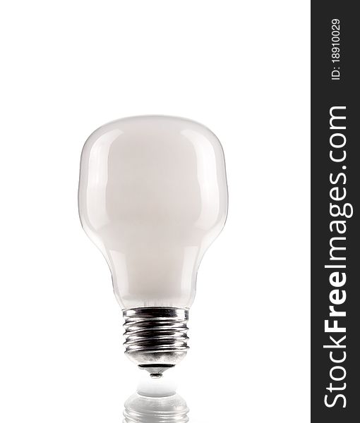 White light bulb on a white background, clipping path