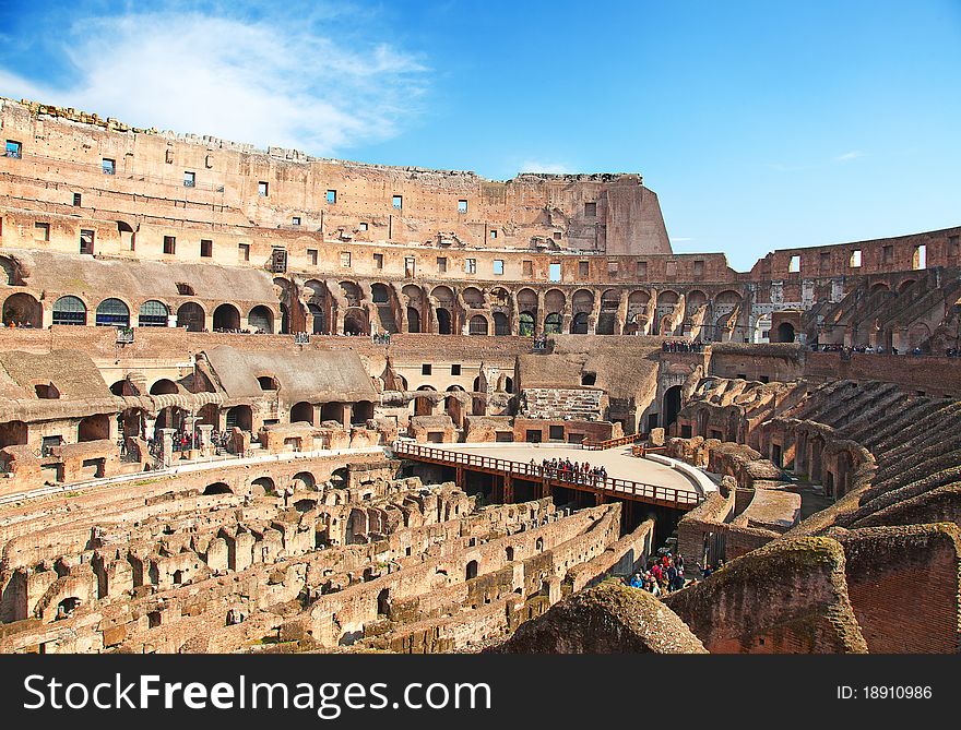 Ruins of the colloseum in Rome, Italy