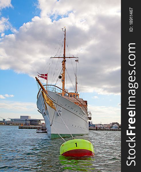 Danish Royal yacht in the Copenhagen harbor