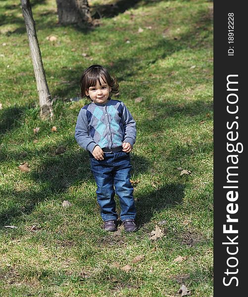 Adorable little girl taken closeup outdoors in spring