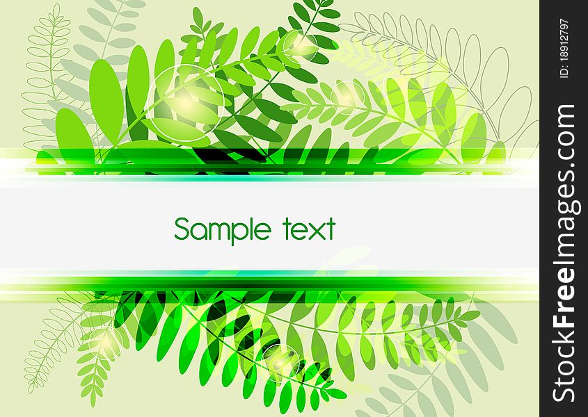 Green Vector seamless background with fern leafs. Green Vector seamless background with fern leafs