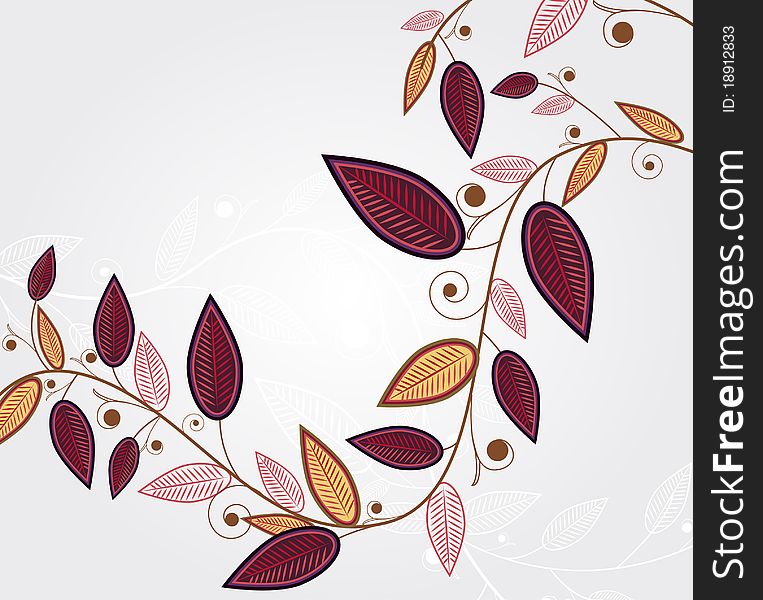 Abstract illustration with elegance branch with leafs. Abstract illustration with elegance branch with leafs