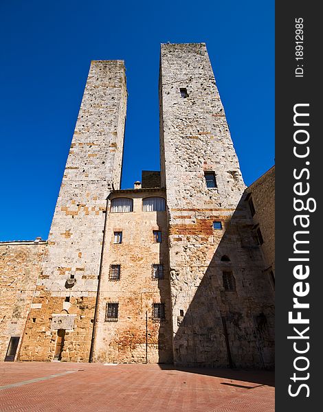 San Gimignano is a medieval village in Tuscany, Italy. San Gimignano is a medieval village in Tuscany, Italy.