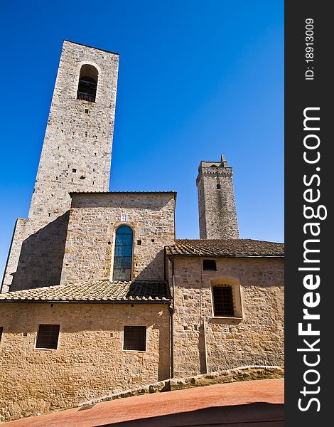 San Gimignano is a medieval village in Tuscany, Italy. San Gimignano is a medieval village in Tuscany, Italy.