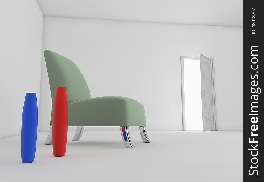 Chair with open door