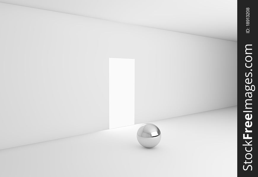 3D rendered illustration of a spher on entrance. 3D rendered illustration of a spher on entrance