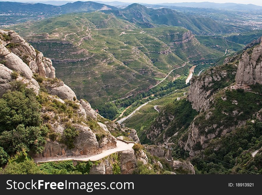 Amazing landscape near Montserrat, mountain, Spain