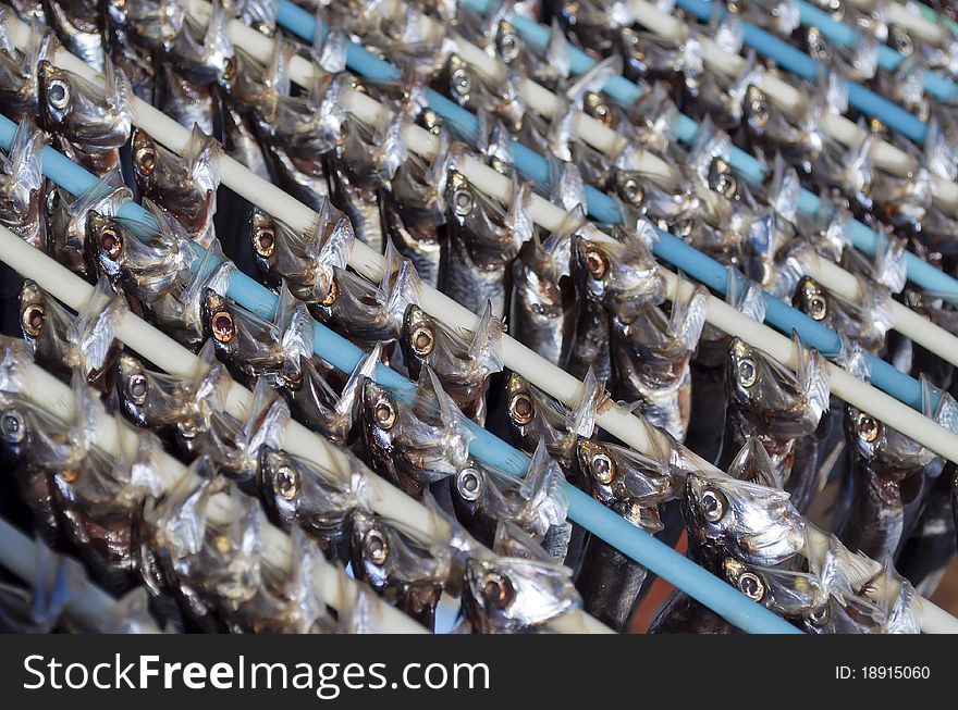 Dried fish on Japanese fishmarket