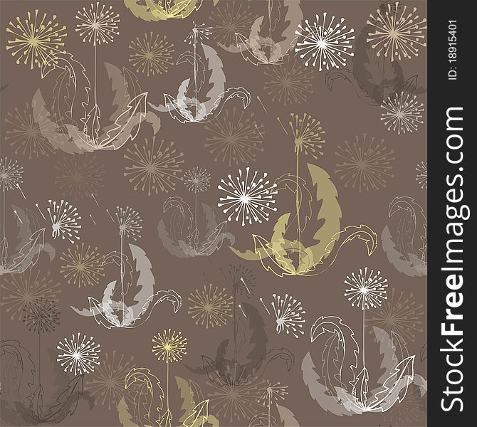 Seamless background from a flowers ornament, fashionable modern wallpaper or textile. Illustration dandelion.