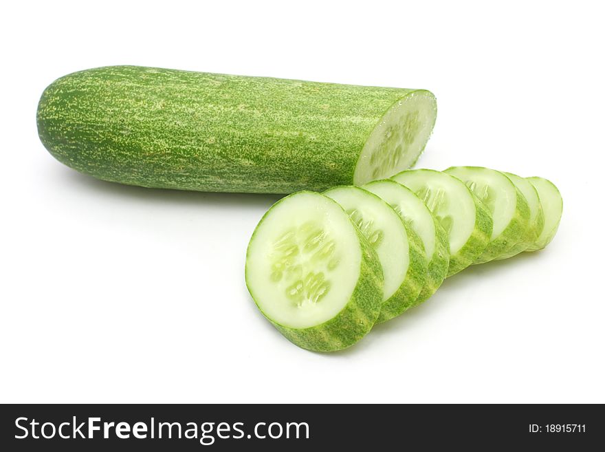 Cucumber slices isolated on white background. Cucumber slices isolated on white background.