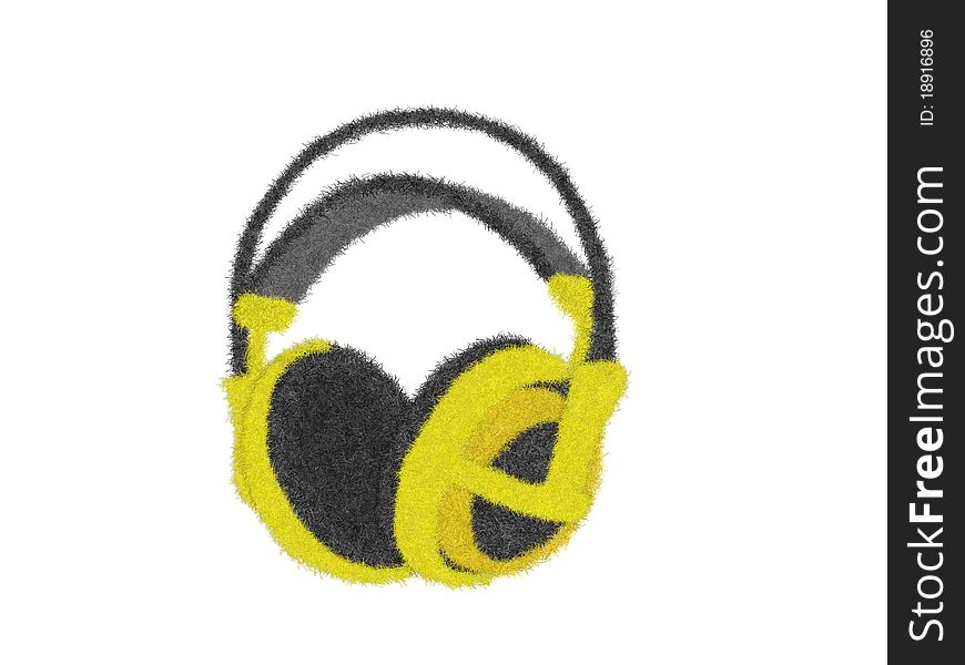 Illustration of creative headphone yellow and black