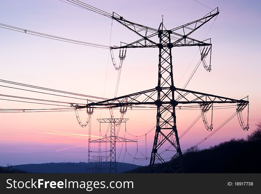 Electric Towers After Sunset