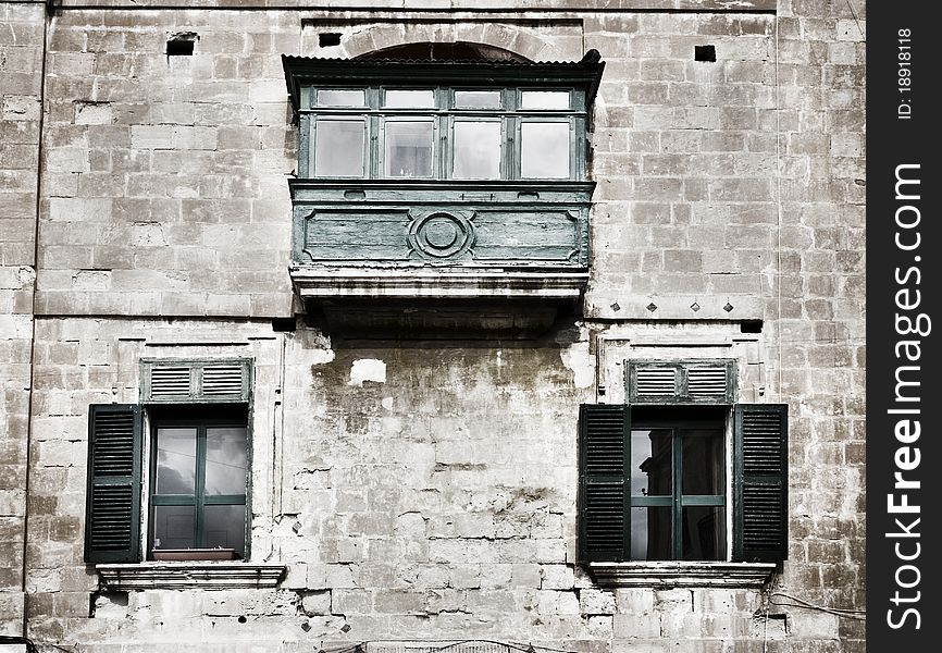 A typical balcony found in Valletta and around the Maltese Islands. A typical balcony found in Valletta and around the Maltese Islands