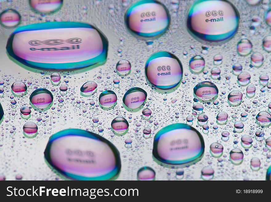 E-mail Placed Inside A Water Droplet