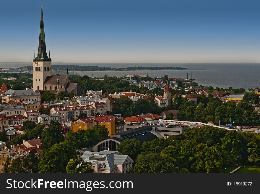 View of modern and historic buildings in the heart of Tallinn. View of modern and historic buildings in the heart of Tallinn